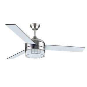 52″ 3 Blade Combo Fan with Light Kit – Brushed Nickel with Black ...